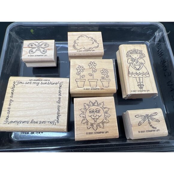 Stampin Up! 66-Piece Wood-Mounted Rubber Stamp Set - Picture 2 of 13